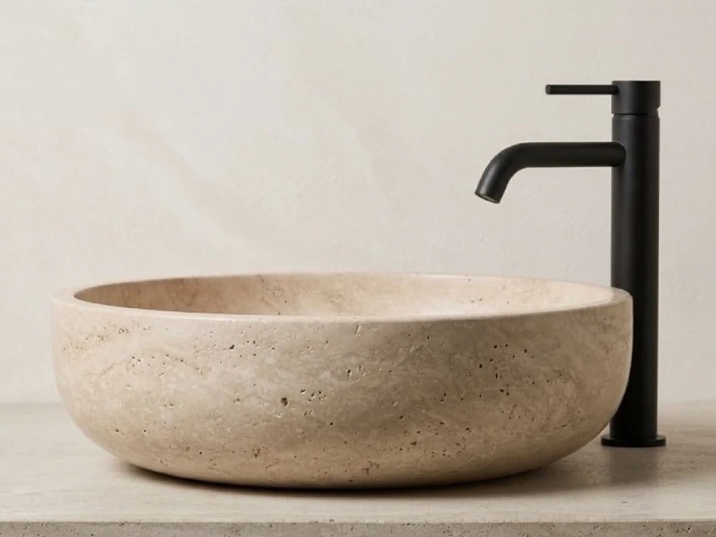 Beige Stone Minimal Basin