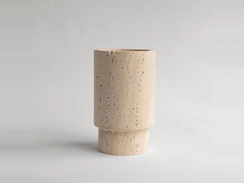 Beige Travertine Vase