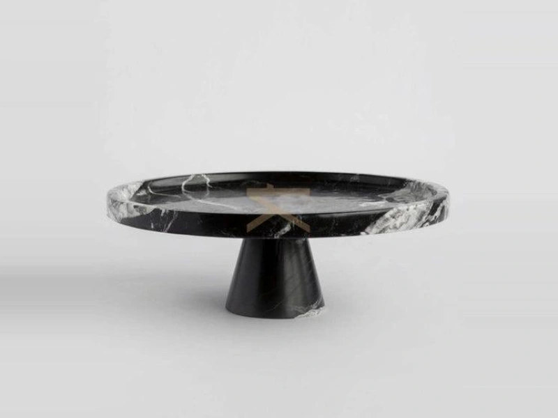 Black Marble Pedestal Tray