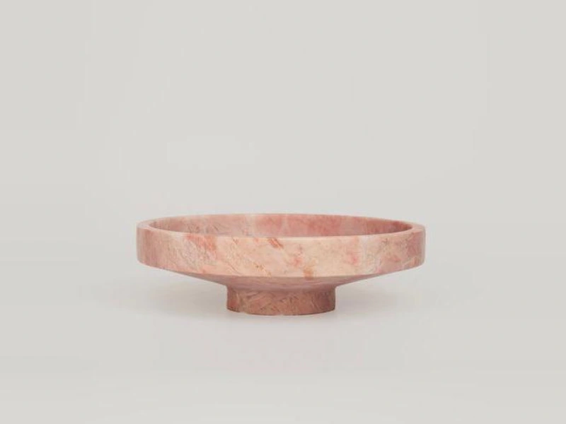 Blush Marble Pedestal Serving Bowl
