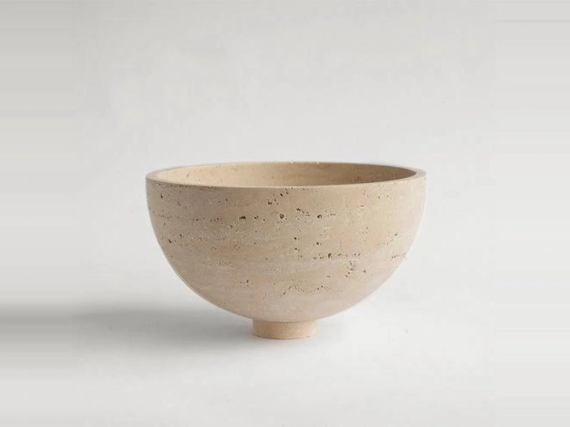 Classic Travertine Rounded Bowl
