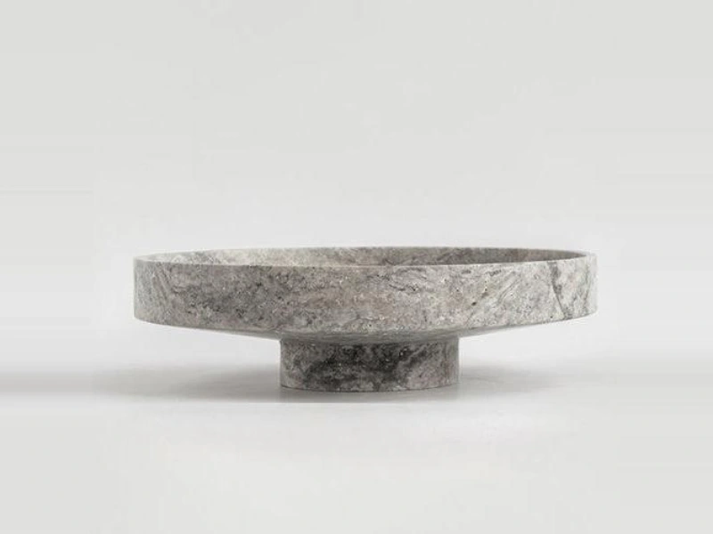 Grey Stone Low Pedestal Bowl