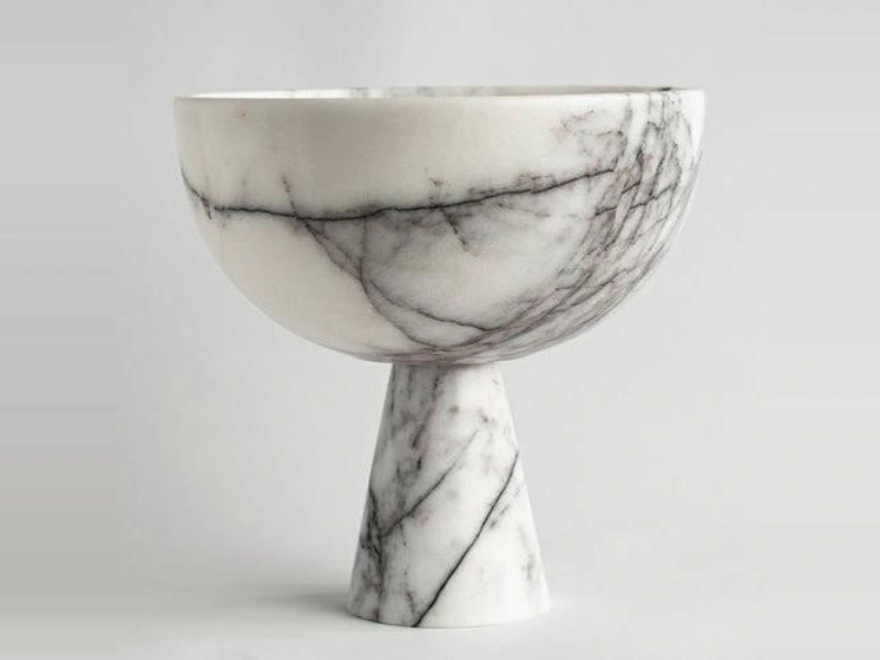 Premium White Marble Pedestal Bowl