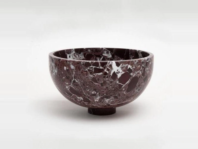 Red Marble Decorative Bowl