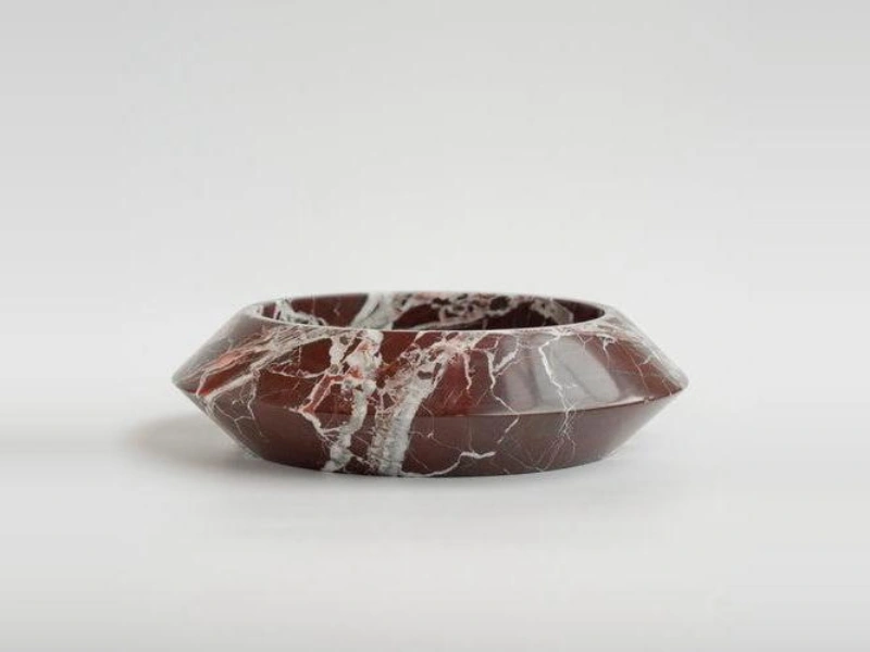 Red Marble Decorative Bowl