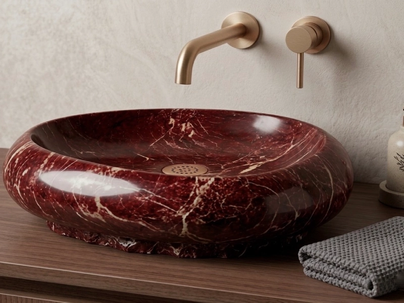Rosso Levanto Marble Vessel Washbasin