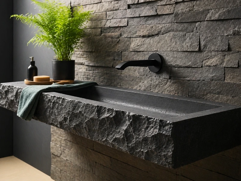 Floating Rock-Edge Stone Basin