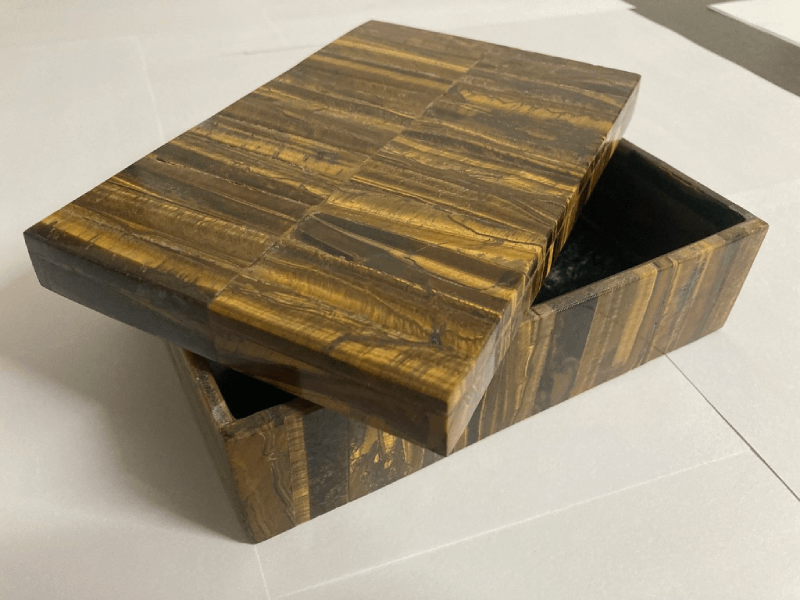 Italian Tiger's Eye Intarsia Box
