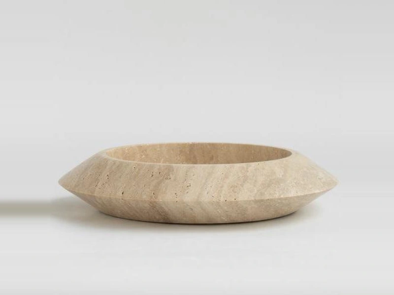 Travertine Faceted Bowl