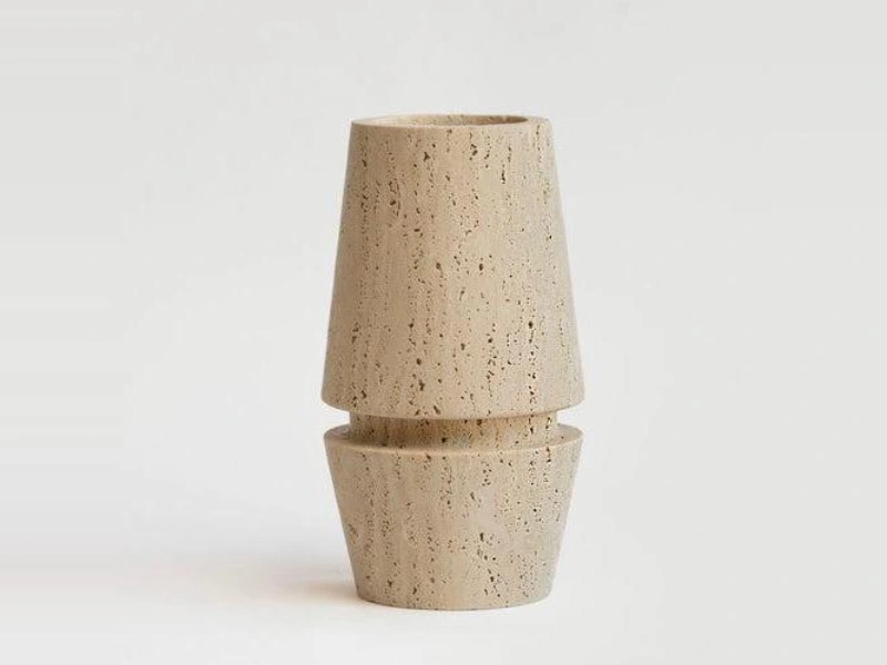 Travertine Sculptural Vase