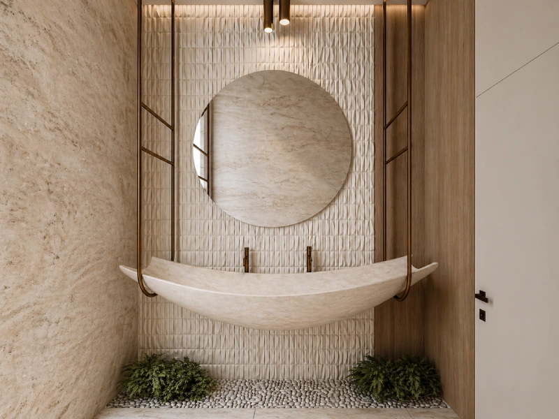 Suspended Sculptural Stone Basin