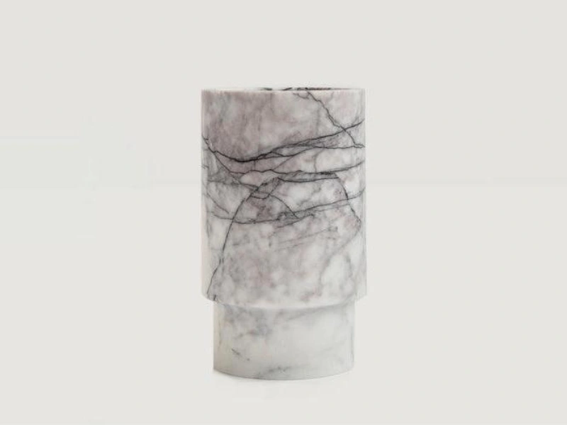 White Marble Cylinder Vase