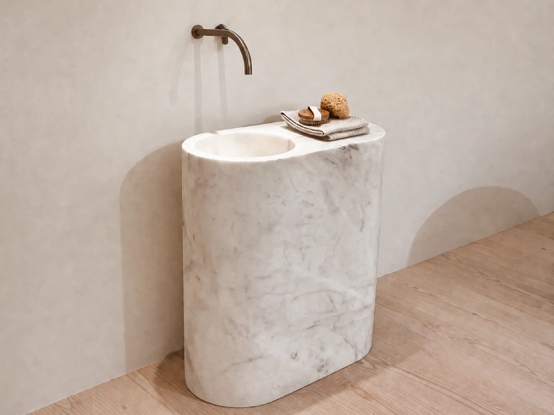 Elegant Marble Pedestal Wash Basin
