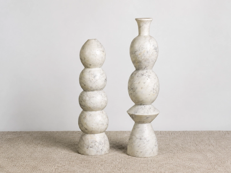 Pottery Set of 2 – Exotic White Marble S