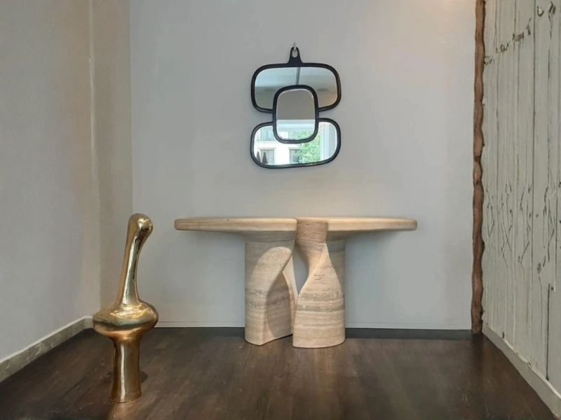 Twisted Travertine Console Table – Torso