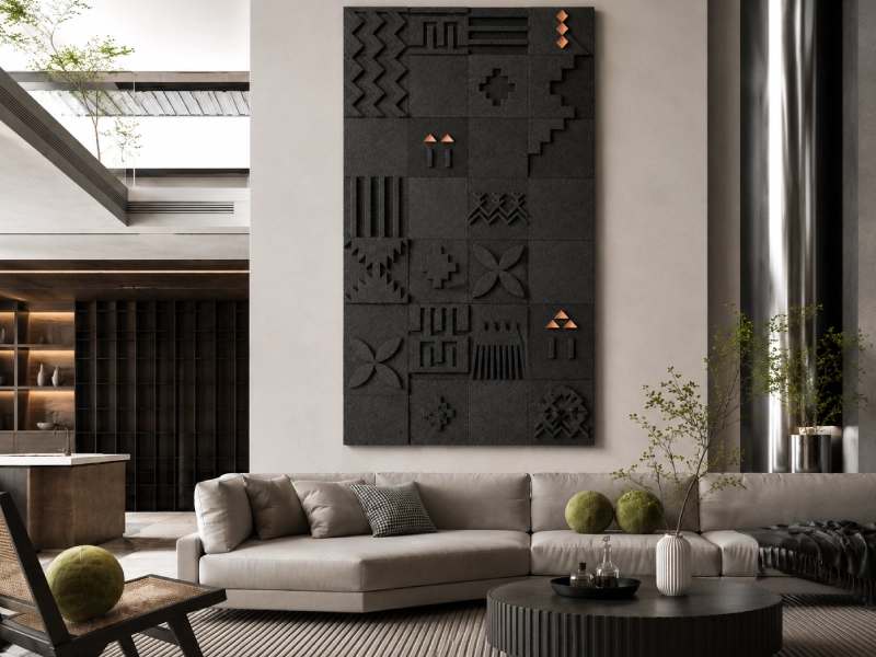 Bas Motif – Lava Black Stone