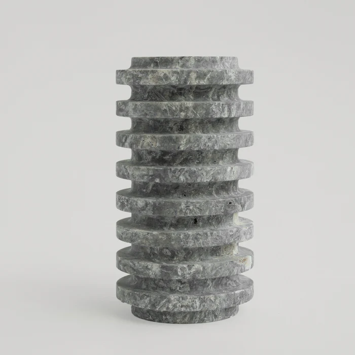 Silver Travertine Layer Vase – Strata