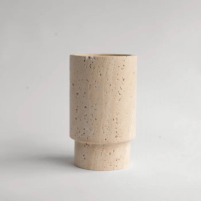 Travertine Vase & Wine Cooler – Crema