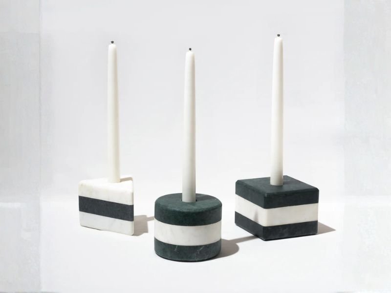 Three-Tier Marble Candle Holder – Set of 3