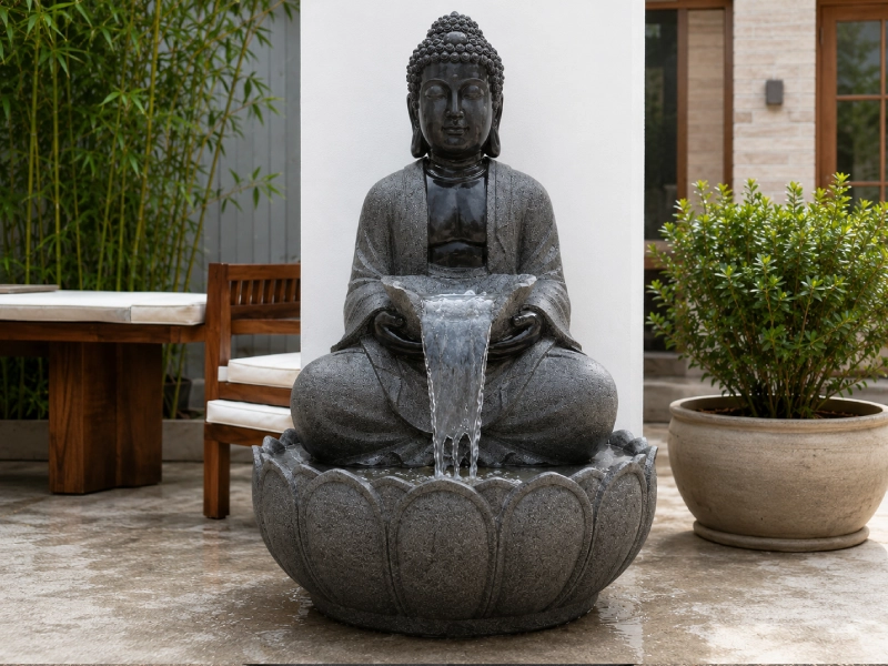 Buddha Fountain – Black Marble